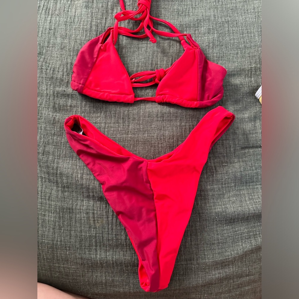 Two Tone Red Bikini